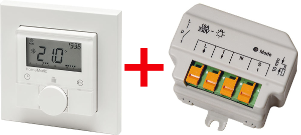 HomeMatic Funk-Wandthermostat Set 2 RTR (Ready to Run, Thermostat + UP-Aktor) - Bild 1